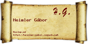 Heimler Gábor névjegykártya